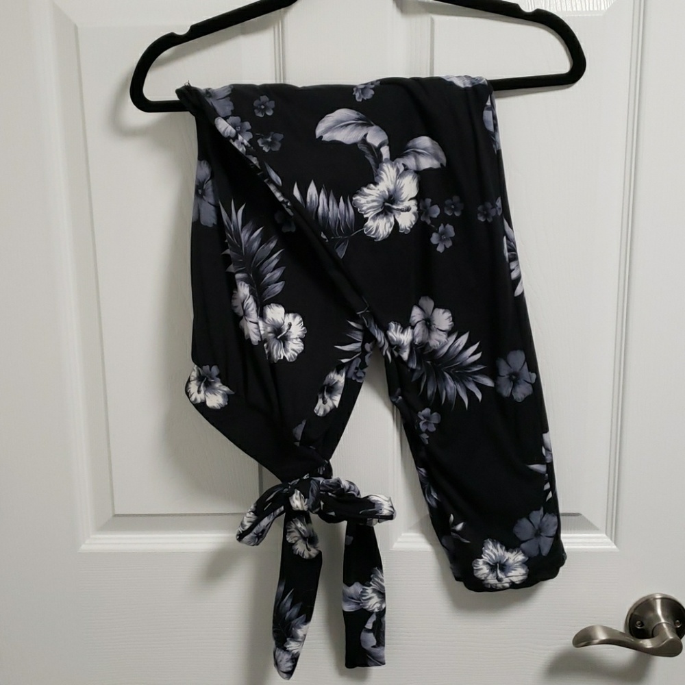 Poly Brushed Floral Semi Harem Pants